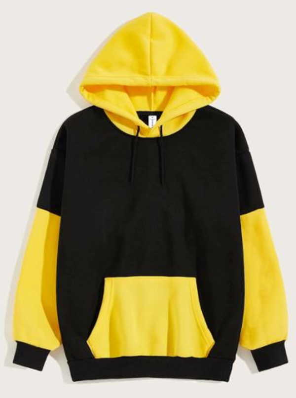 Hoodie dengan kombinasi warna kontras yang menarik